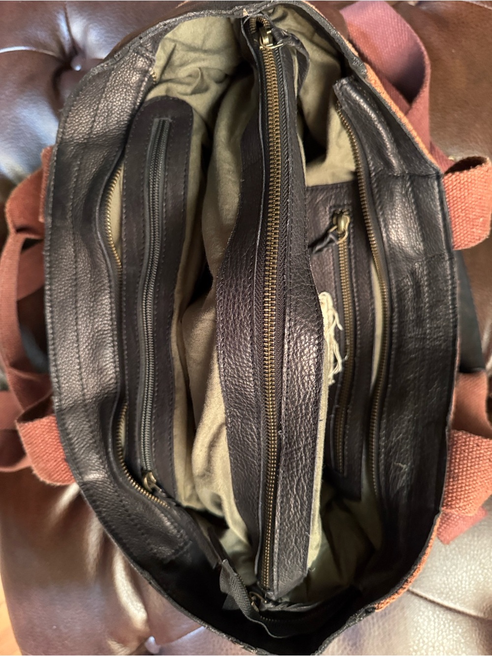 Unisex Multicolor Convertible Leather Bag - Picture 6 of 8